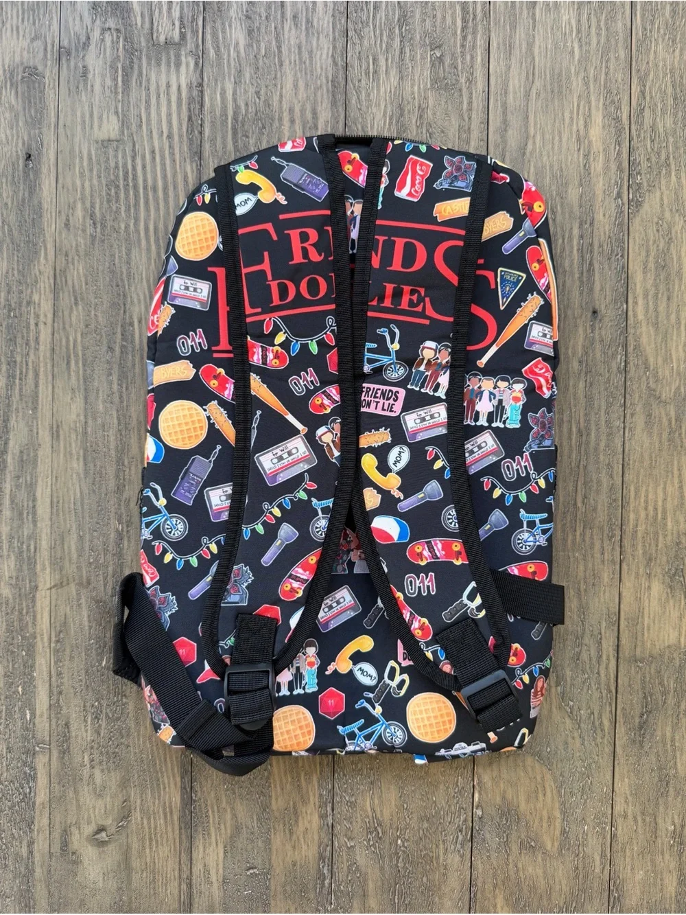 Stranger Things friends don’t lie backpack-Black New